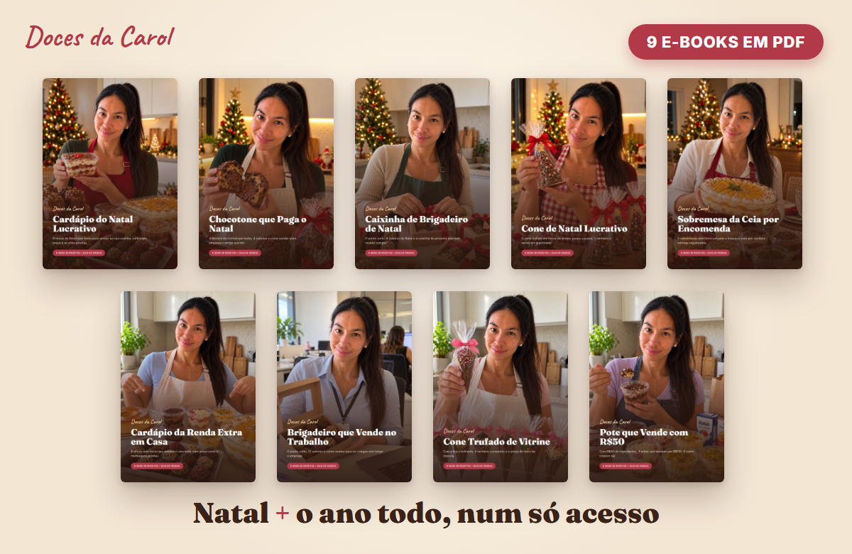 Os 9 e-books Doces da Carol
